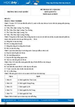 Bộ 5 đề thi HK2 môn Lịch Sử 6 năm 2021 có đáp án Trường THCS Ngô Quyền