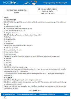 Bộ 5 đề thi HK2 môn Lịch Sử 6 năm 2021 có đáp án Trường THCS&THPT Đăng Khoa