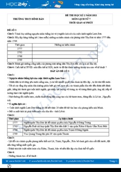Bộ 5 đề thi HK2 môn Lịch Sử 7 năm 2021 có đáp án Trường THCS Đỉnh Bàn