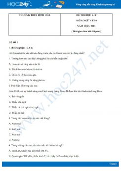 Bộ 5 đề thi HK2 môn Ngữ văn 6 năm 2021 Trường THCS Định Hòa