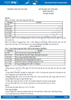 Bộ 5 đề thi HK2 môn Lịch Sử 9 năm 2021 có đáp án Trường THCS Lê Văn Việt