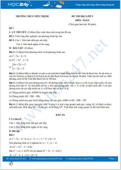 Bộ 5 đề thi HK2 môn Toán lớp 9 có đáp án Trường THCS Tiến Thịnh