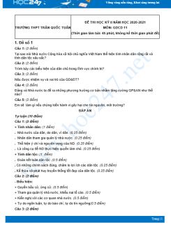 Bộ 5 đề thi HK2 môn GDCD 11 có đáp án năm 2021 Trường THPT Trần Quốc Tuấn
