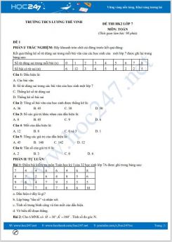 Bộ 5 đề thi HK2 môn Toán 7 có đáp án Trường THCS Lương Thế Vinh