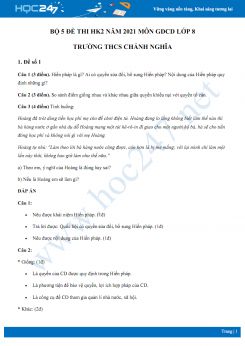 Bộ 5 đề thi HK2 năm 2021 môn GDCD lớp 8 Trường THCS Chánh Nghĩa