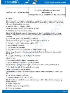 Bộ 5 đề thi HK2 môn GDCD 10 có đáp án năm 2021 Trường THPT Trần Hưng Đạo