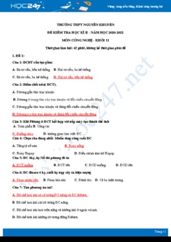 Bộ 5 đề thi HK2 môn Công nghệ 11 năm 2021 - Trường THPT Nguyễn Khuyến có đáp án