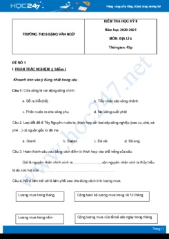 Bộ 5 đề thi HK2 môn Địa Lý 6 năm 2021 có đáp án Trường THCS Đặng Văn Ngữ