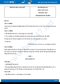 Bộ 5 đề thi HK2 môn Ngữ văn 8 năm 2021 Trường THCS Long Mỹ