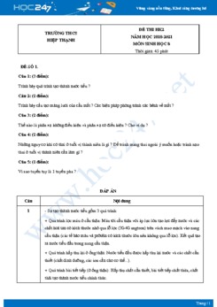 Bộ 5 Đề thi HK2 môn Sinh Học 8 năm 2021 Trường THCS Hiệp Thạnh có đáp án