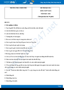 Bộ 5 đề thi HK2 môn Ngữ văn 8 năm 2021 Trường THCS Nhơn Phú