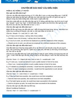 Chuyên đề Đảo ngữ Câu điều kiện