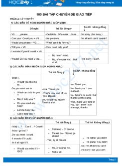 100 bài tập Chuyên đề giao tiếp
