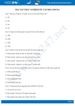 Bài tập trắc nghiệm ôn tập HK2 GDCD 6