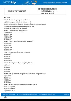 Bộ 5 đề thi HK2 môn Hóa học 8 có đáp án năm 2021 Trường THCS Kim Thư