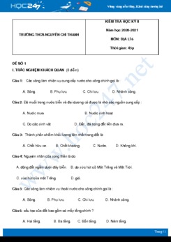Bộ 5 đề thi HK2 môn Địa Lý 6 năm 2021 có đáp án Trường THCS Nguyễn Chí Thanh