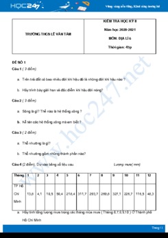 Bộ 5 đề thi HK2 môn Địa Lý 6 năm 2021 có đáp án Trường THCS Lê Văn Tám