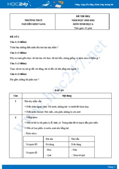 Bộ 5 Đề thi HK2 môn Sinh Học 6 năm 2021 Trường THCS Nguyễn Kim Vang có đáp án