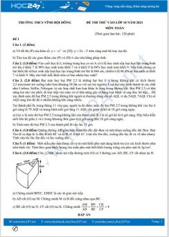 Bộ 4 đề thi thử vào lớp 10 môn Toán năm 2021 có đáp án Trường THCS Vĩnh Hội Đông