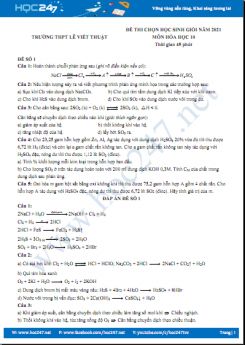 Bộ 5 đề thi chọn HSG môn Hóa học 10 có đáp án năm 2021 Trường THPT Chuyên Lam Sơn