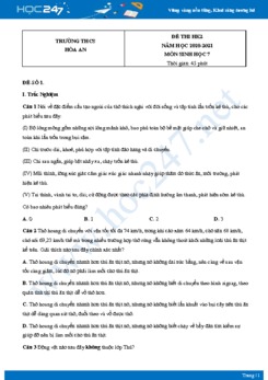 Bộ 5 Đề thi HK2 môn Sinh Học 7 năm 2021 Trường THCS Hòa An có đáp án