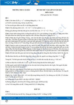 Bộ 4 đề thi thử vào lớp 10 môn Toán có đáp án Trường THCS Cái Dầu