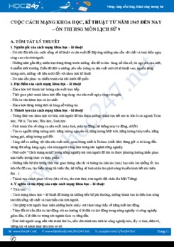 Chuyên đề cuộc cách mạng khoa học, kĩ thuật từ năm 1945 đến nay ôn thi HSG môn Lịch Sử 9