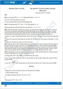 Bộ 4 đề thi thử vào lớp 10 môn Toán có đáp án Trường THCS An Châu