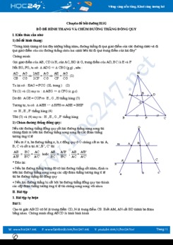 Chuyên đề Bổ đề hình thang và chùm đường thẳng đồng quy Toán 8