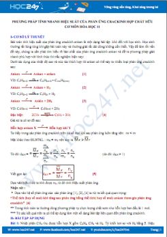 Phương pháp tính nhanh hiệu suất của phản ứng crackinh hợp chất hữu cơ môn Hóa học 11