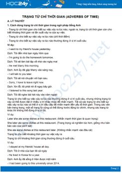 Trạng từ chỉ thời gian