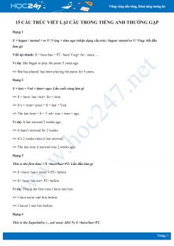 15 cấu trúc viết lại câu trong Tiếng Anh thường gặp