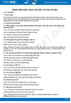 Tổng hợp kiến thức về liên từ phụ thuộc