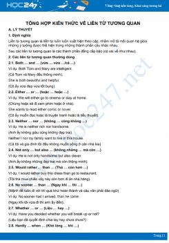 Tổng hợp kiến thức về liên từ tương quan