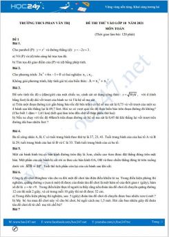 Bộ 4 đề thi thử vào lớp 10 Môn Toán có đáp án Trường THCS Phan Văn Trị