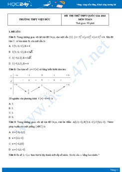 Bộ 4 đề thi thử THPT QG năm 2021 môn Toán - Trường THPT Việt Đức