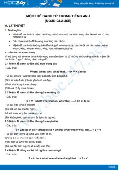 Mệnh đề danh từ trong Tiếng Anh