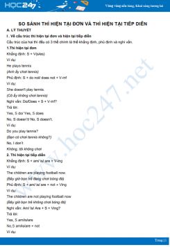 So sánh Simple Present Tense và Present Continuous Tense