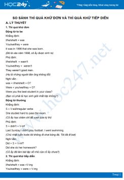 So sánh thì quá khứ đơn và quá khứ tiếp diễn