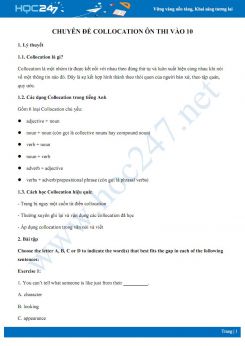 Chuyên đề Collocation ôn thi vào 10