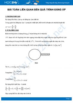Phương pháp giải Bài toán liên quan đến quá trình đẳng áp môn Vật Lý 10 năm 2021