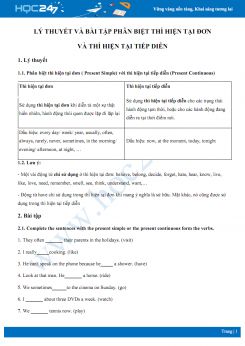 Lý thuyết và bài tập phân biệt thì hiện tại đơn và thì hiện tại tiếp diễn