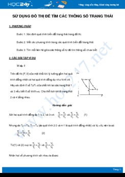 Phương pháp Sử dụng đồ thị để tìm các thông số trạng thái môn Vật Lý 10 năm 2021