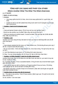 Tổng hợp các dạng ngữ pháp của Other