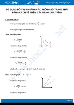 Sử dụng đồ thị so sánh các thông số trạng thái bằng cách vẽ thêm các đẳng quá trình môn Vật Lý 10