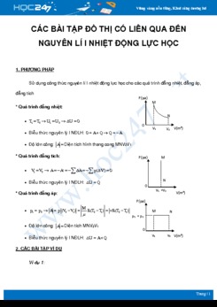 Phương pháp giải Các bài tập đồ thị có liên quan đến nguyên lí I nhiệt động lực học môn Vật Lý 10 năm 2021