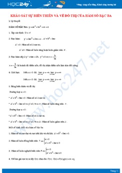Khảo sát sự biến thiên và vẽ đồ thị của hàm số bậc ba