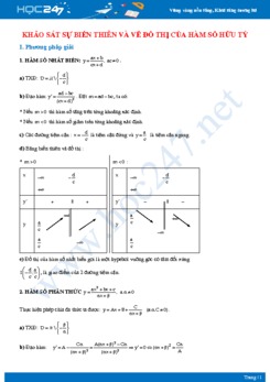 Khảo sát sự biến thiên và vẽ đồ thị của hàm số hữu tỷ