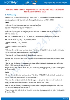 Phương pháp tìm giá trị lớn nhất, giá trị nhỏ nhất liên quan đến hàm số lượng giác