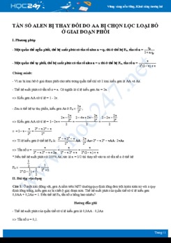 Luyện tập dạng Tần số alen bị thay đổi do AA bị chọn lọc loại bỏ ở giai đoạn phôi Sinh học 12